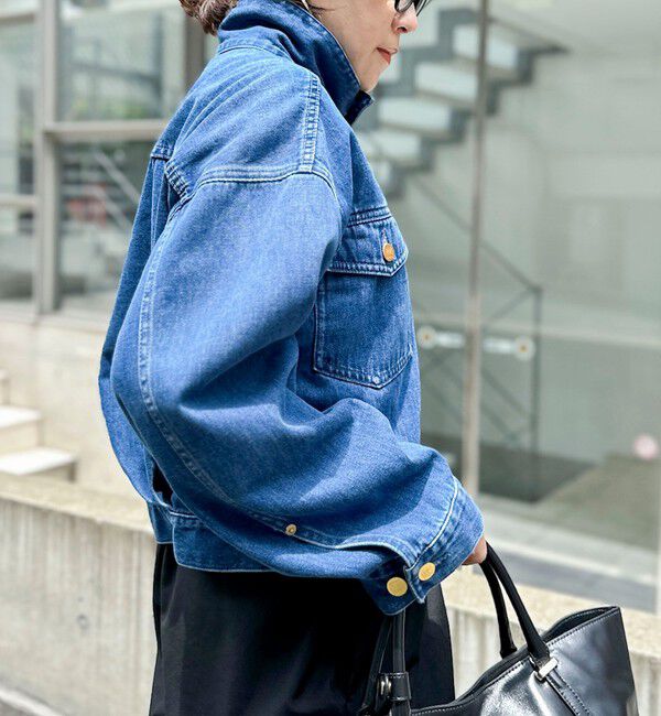 Rie Miller「【RM denim】バックひねりデザインショート丈Gジャン」|デニムジャケット|