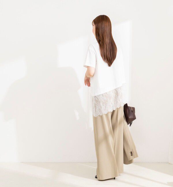 NOLLEY'S sophi「【BECシリーズ】ウォッシャブル裾レースイレヘムＴシャツ」|Tシャツ・カットソー|