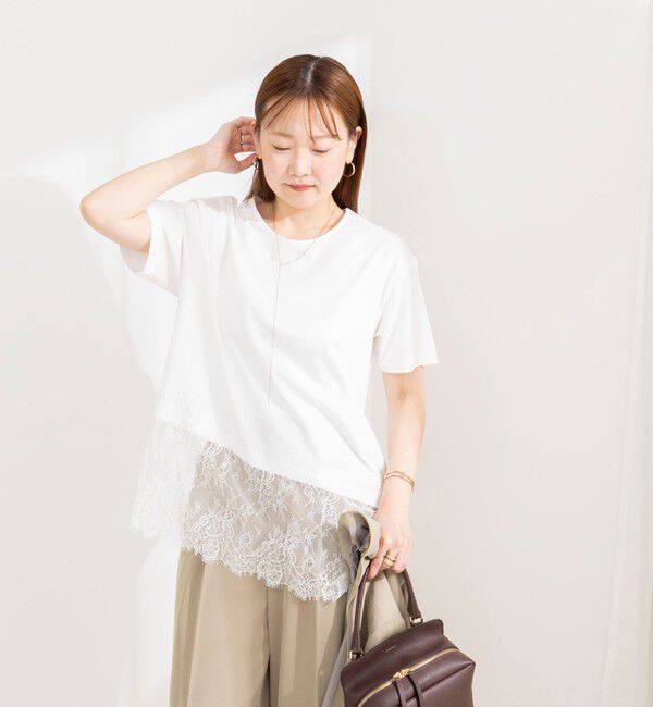 NOLLEY'S sophi「【BECシリーズ】ウォッシャブル裾レースイレヘムＴシャツ」|Tシャツ・カットソー|