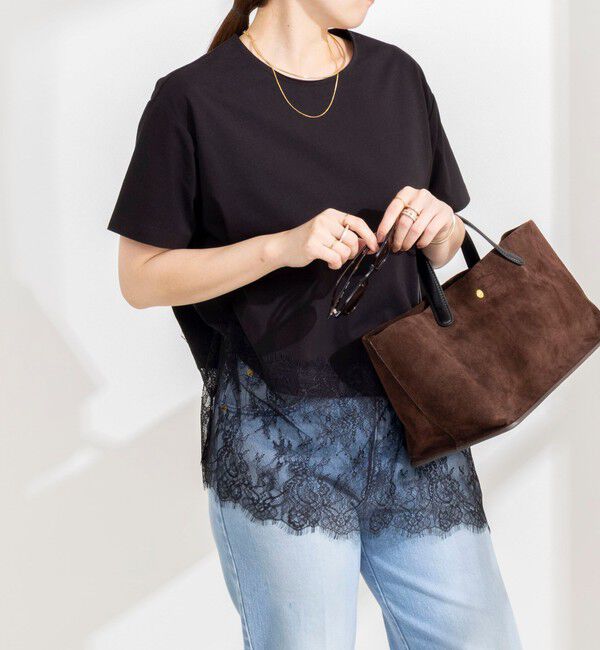 NOLLEY'S sophi「【BECシリーズ】ウォッシャブル裾レースイレヘムＴシャツ」|Tシャツ・カットソー|ブラック