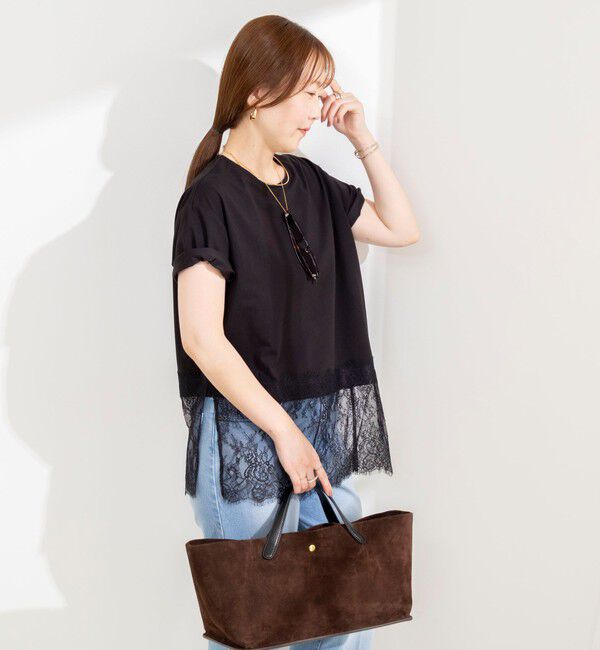 NOLLEY'S sophi「【BECシリーズ】ウォッシャブル裾レースイレヘムＴシャツ」|Tシャツ・カットソー|