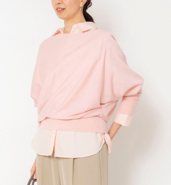 NOLLEY'S sophi「【BECシリーズ】【一部WEB限定カラーアイテム】ドレープドルマンプルオーバー」|ニット・セーター|ベビーピンク
