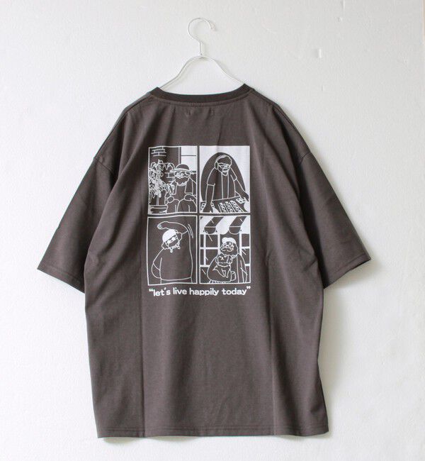 FREDY MAC「【FREDYMAC/フレディマック】度詰め天竺オジサン刺繍TEE」|Tシャツ・カットソー|チャコールグレー