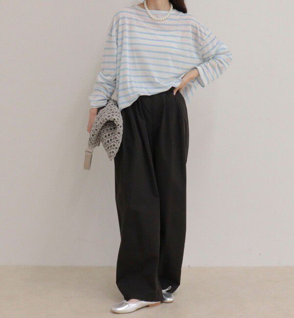 fredy emue「ハートステッチシアーボーダーロンTシャツ」|Tシャツ・カットソー|