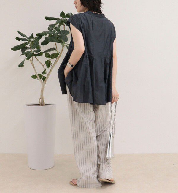 fredy emue「綿シルクタックフレアーフレンチブラウス」|シャツ・ブラウス|