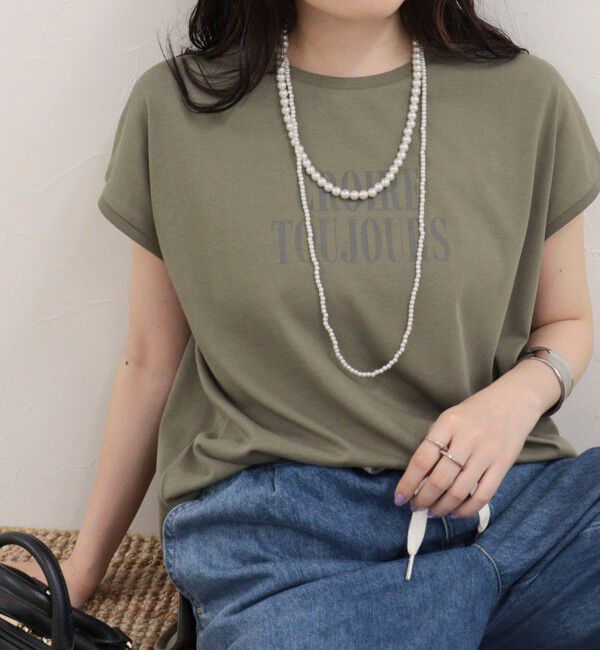 fredy emue「【UVカット/接触冷感】フレンチロゴＴシャツ」|Tシャツ・カットソー|カーキ