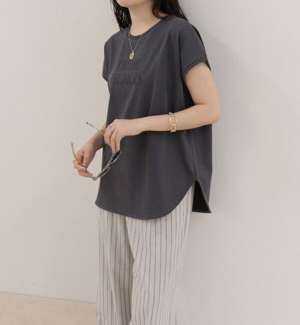 fredy emue「【UVカット/接触冷感】フレンチロゴＴシャツ」|Tシャツ・カットソー|チャコールグレー