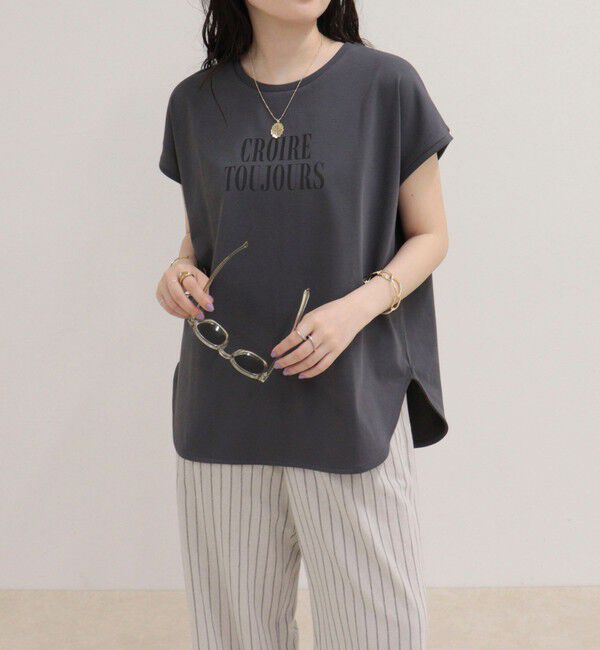fredy emue「【UVカット/接触冷感】フレンチロゴＴシャツ」|Tシャツ・カットソー|