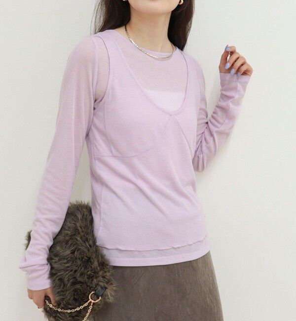 fredy emue「レイヤードタンクセットロンTシャツ」|Tシャツ・カットソー|ラベンダー