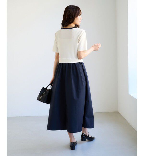 Rope&rsquo;Picnic「キーネック布帛ドッキングカットワンピース」|ワンピース|