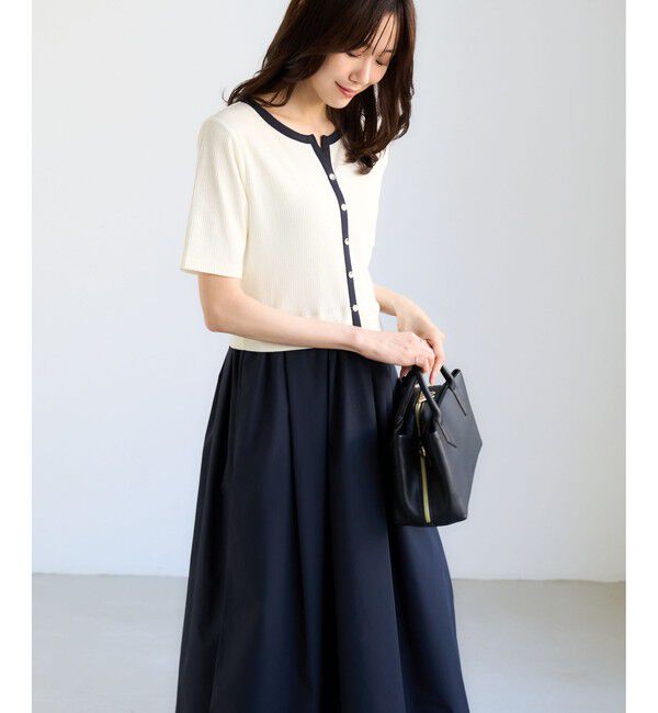 Rope&rsquo;Picnic「キーネック布帛ドッキングカットワンピース」|ワンピース|
