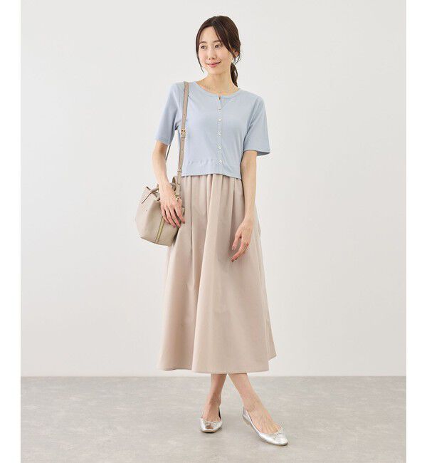 Rope&rsquo;Picnic「キーネック布帛ドッキングカットワンピース」|ワンピース|