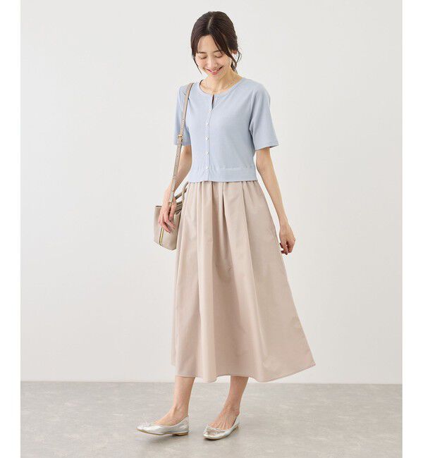 Rope&rsquo;Picnic「キーネック布帛ドッキングカットワンピース」|ワンピース|