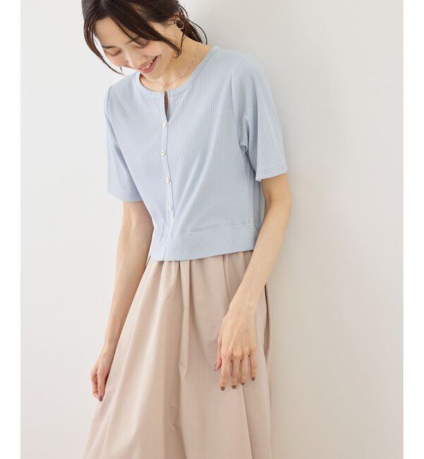 Rope&rsquo;Picnic「キーネック布帛ドッキングカットワンピース」|ワンピース|