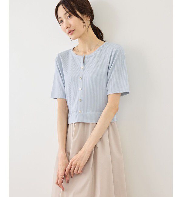 Rope&rsquo;Picnic「キーネック布帛ドッキングカットワンピース」|ワンピース|
