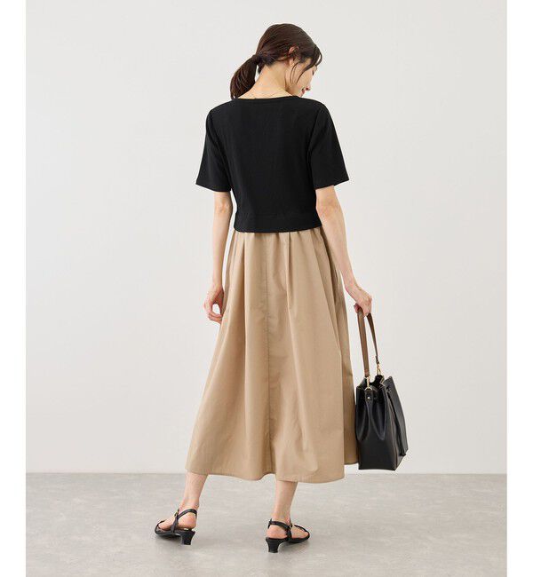 Rope&rsquo;Picnic「キーネック布帛ドッキングカットワンピース」|ワンピース|