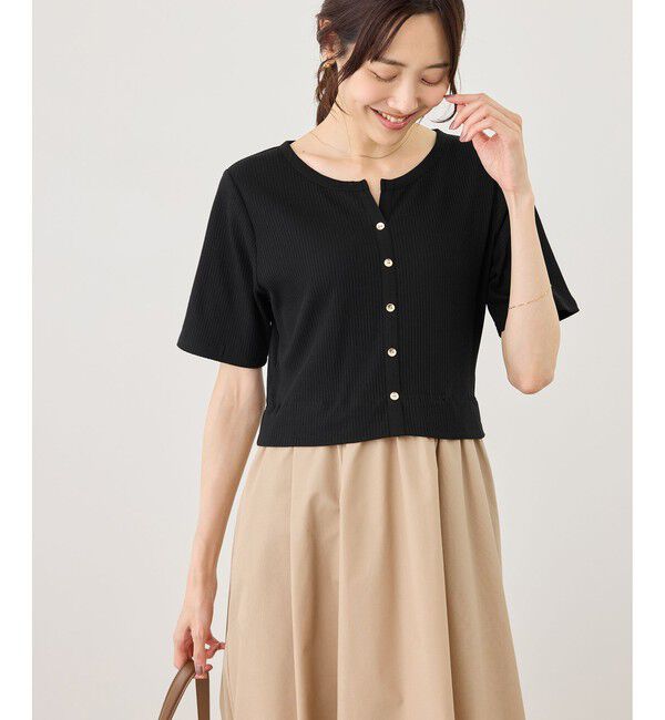 Rope&rsquo;Picnic「キーネック布帛ドッキングカットワンピース」|ワンピース|
