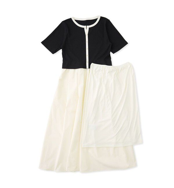 Rope&rsquo;Picnic「キーネック布帛ドッキングカットワンピース」|ワンピース|