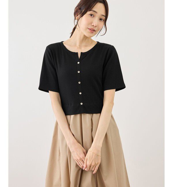 Rope&rsquo;Picnic「キーネック布帛ドッキングカットワンピース」|ワンピース|