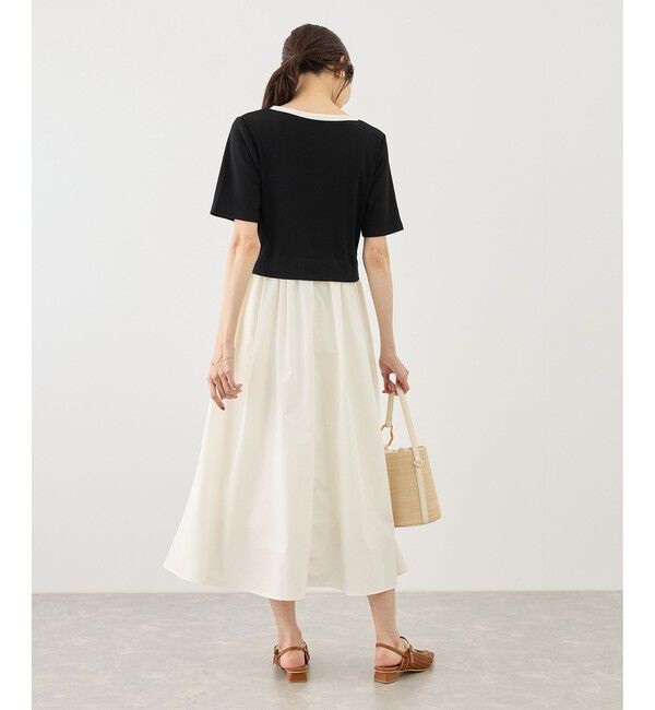 Rope&rsquo;Picnic「キーネック布帛ドッキングカットワンピース」|ワンピース|
