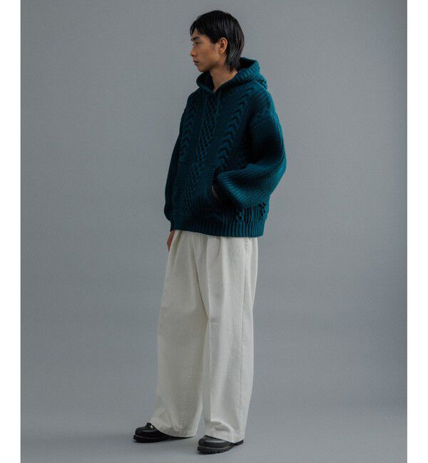 ADAM ET ROPE'「【WEB限定】ボリュームケーブル ニット パーカー / ロングシーズン着用可能 / 超軽量 / ユニセックス」|パーカー|