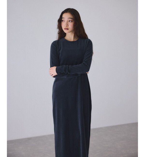 ADAM ET ROPE'「ベロア BOTANICAL DYED DRESS」|ワンピース|