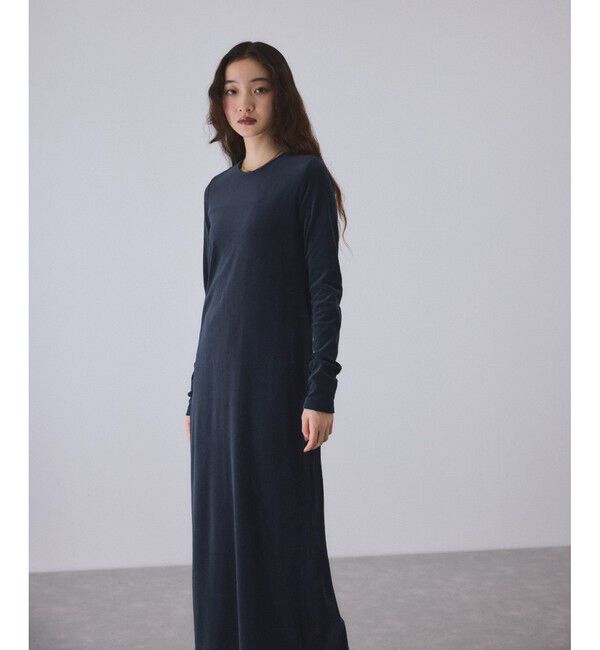 ADAM ET ROPE'「ベロア BOTANICAL DYED DRESS」|ワンピース|