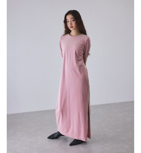 ADAM ET ROPE'「ベロア BOTANICAL DYED DRESS」|ワンピース|