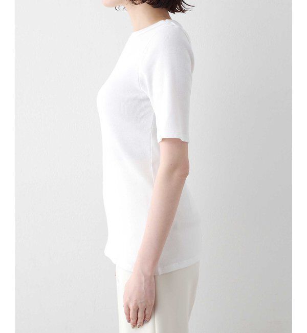  「《5色展開/手洗い可能》半袖クルーネックテレコカットソー」|Tシャツ・カットソー|