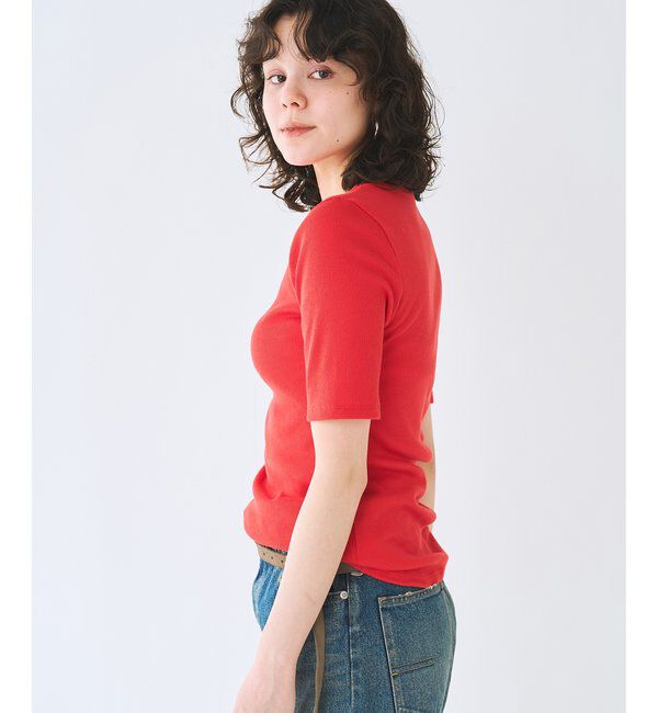  「《5色展開/手洗い可能》半袖クルーネックテレコカットソー」|Tシャツ・カットソー|