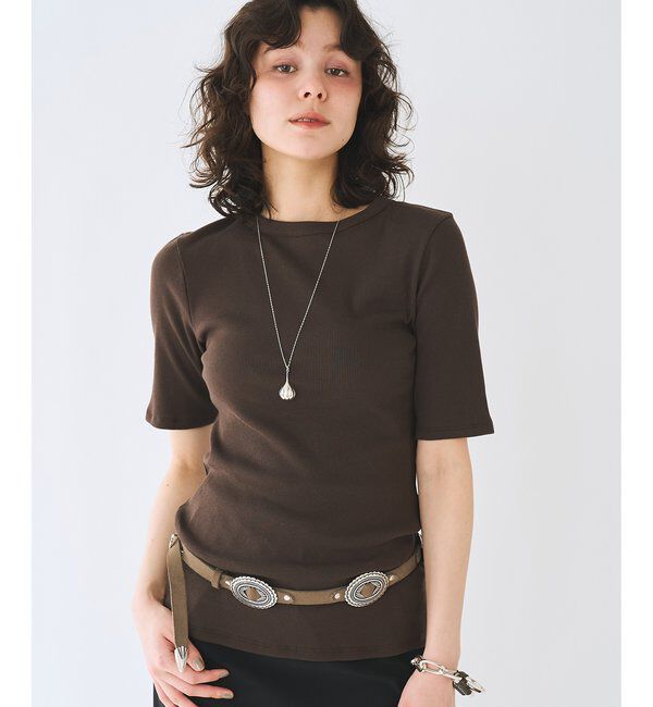  「《5色展開/手洗い可能》半袖クルーネックテレコカットソー」|Tシャツ・カットソー|