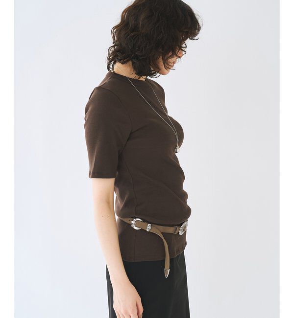  「《5色展開/手洗い可能》半袖クルーネックテレコカットソー」|Tシャツ・カットソー|