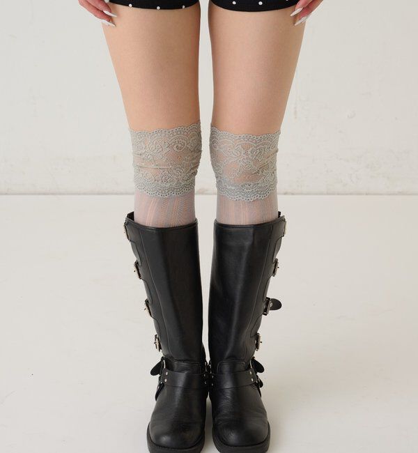  「【WEB限定】レースニーハイソックス」|ソックス|