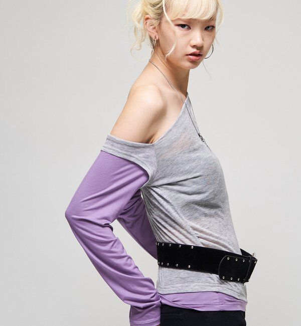  「TEEレイヤードオフショル」|Tシャツ・カットソー|