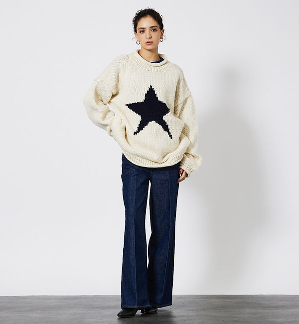 ABAHOUSE「【THRIFTY LOOK/スリフティールック】STAR HAND KNIT R」|ニット・セーター|