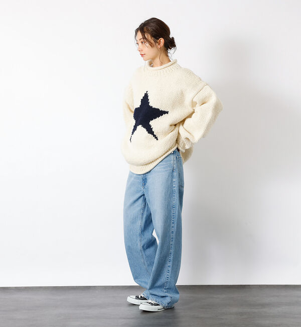ABAHOUSE「【THRIFTY LOOK/スリフティールック】STAR HAND KNIT R」|ニット・セーター|