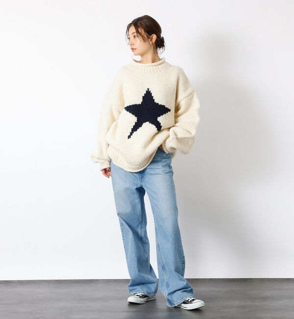 ABAHOUSE「【THRIFTY LOOK/スリフティールック】STAR HAND KNIT R」|ニット・セーター|