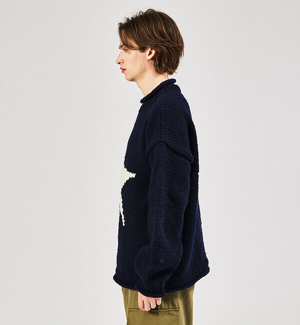 ABAHOUSE「【THRIFTY LOOK/スリフティールック】STAR HAND KNIT R」|ニット・セーター|