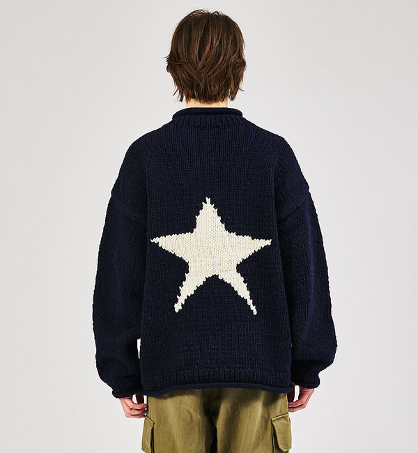 ABAHOUSE「【THRIFTY LOOK/スリフティールック】STAR HAND KNIT R」|ニット・セーター|