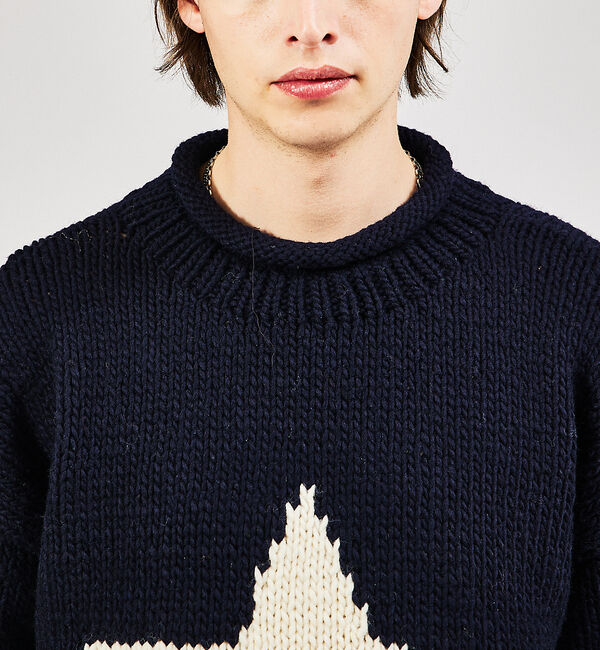 ABAHOUSE「【THRIFTY LOOK/スリフティールック】STAR HAND KNIT R」|ニット・セーター|