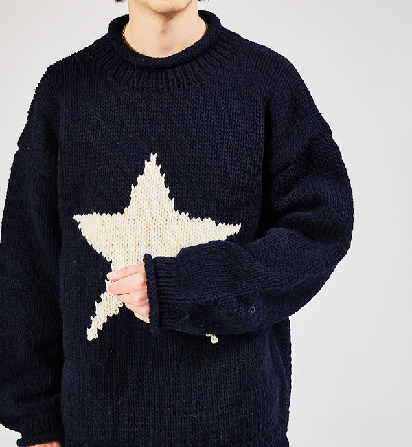 ABAHOUSE「【THRIFTY LOOK/スリフティールック】STAR HAND KNIT R」|ニット・セーター|