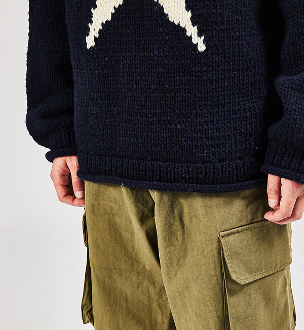 ABAHOUSE「【THRIFTY LOOK/スリフティールック】STAR HAND KNIT R」|ニット・セーター|