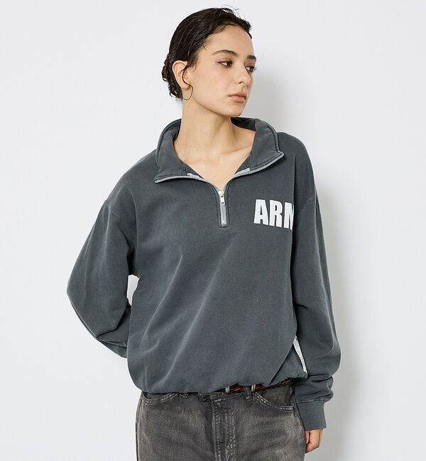 ABAHOUSE「【JOHNBULL/ジョンブル】ARMY スウェットハーフジップ /プルオーバー」|スウェット・ジャージ|チャコールグレー