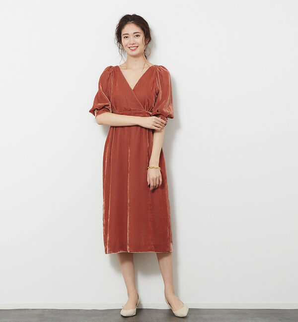 Rouge vif「ベルベットカシュクールワンピース」|ワンピース|