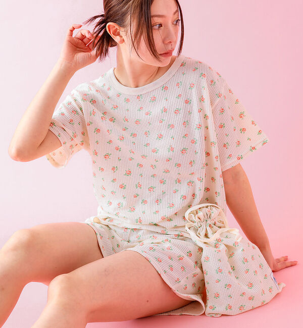 Rouge vif「【JEMORGAN / ジェーイーモーガン】半袖＆ショーツ＆巾着３点セット/ルー」|Tシャツ・カットソー|レッド