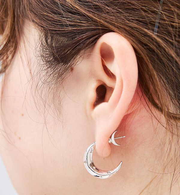 Rouge vif「【LILI CLASPE/リリクラスプ】LUNA EARRING ルナピアス」|ピアス|シルバー