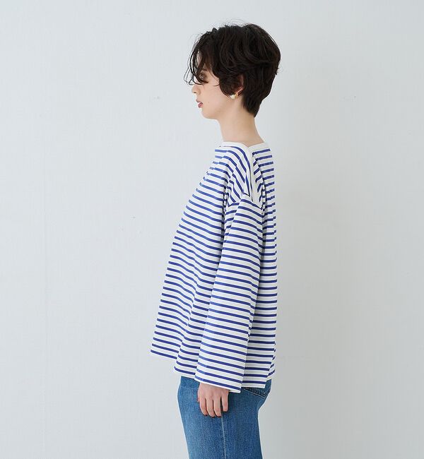 Rouge vif「ボーダーボートネックカットソー/ロングスリーブTシャツ」|Tシャツ・カットソー|