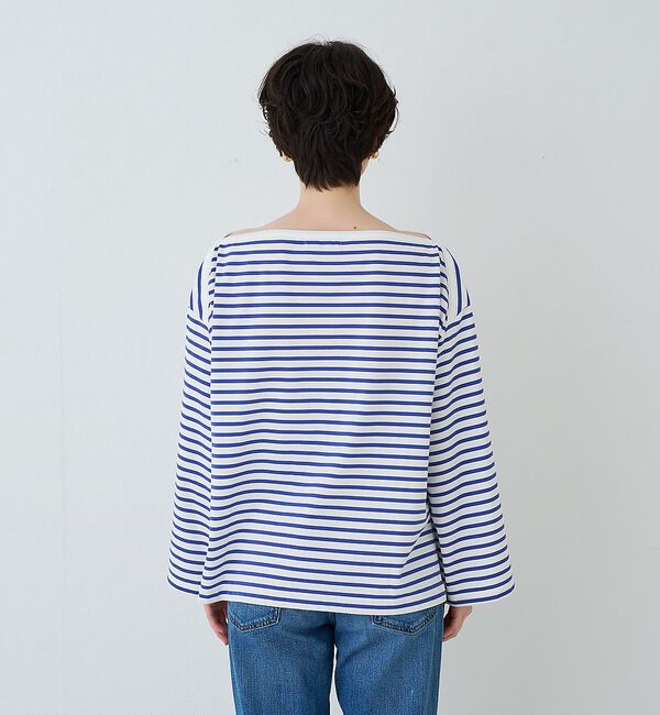 Rouge vif「ボーダーボートネックカットソー/ロングスリーブTシャツ」|Tシャツ・カットソー|