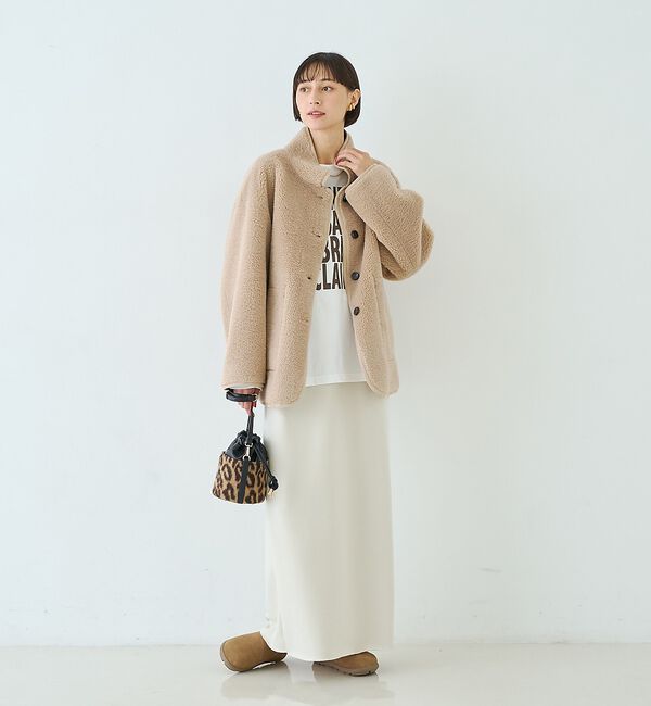 Rouge vif「【2サイズ展開】2WAYスタンドカラースエードライクリバーシブルボアコート【予約」|その他|
