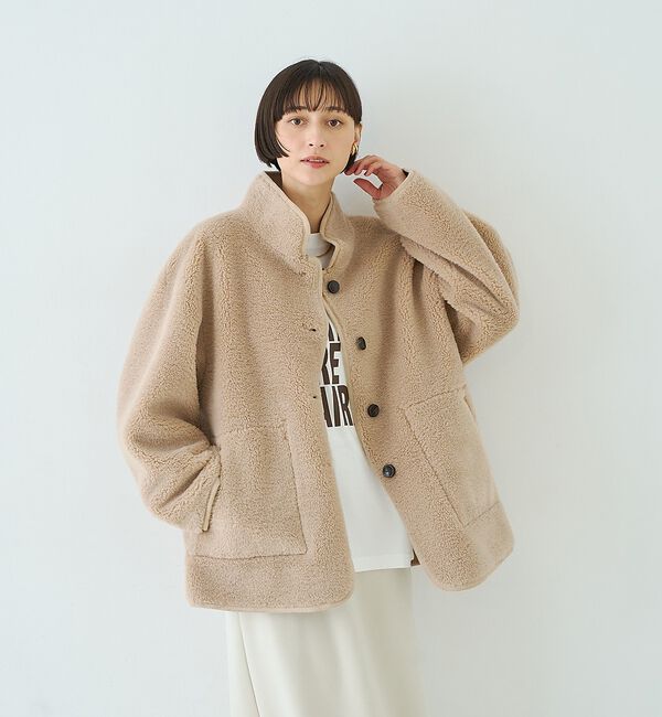 Rouge vif「【2サイズ展開】2WAYスタンドカラースエードライクリバーシブルボアコート【予約」|その他|
